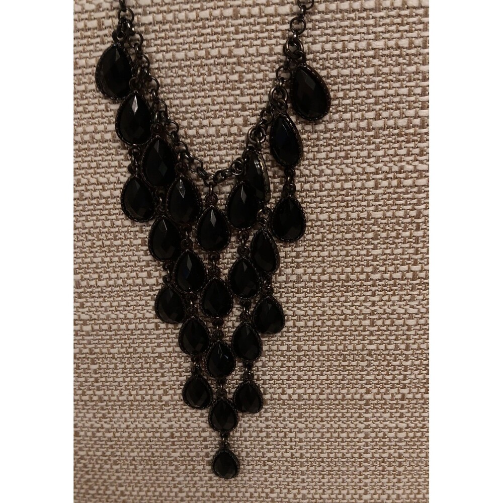 Jewelry Lot Black Goth Art Deco Bib Coventry Cameo Crazy Horse Necklaces Earring